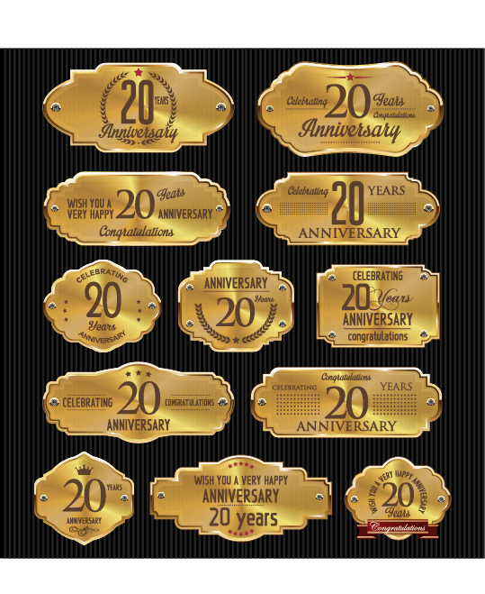 luxury laurel labels golden anniversary 