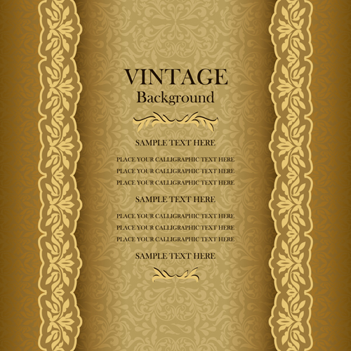 Luxury design vintage backgrounds vector 02