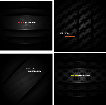 Dark metal backgrounds vector set 01