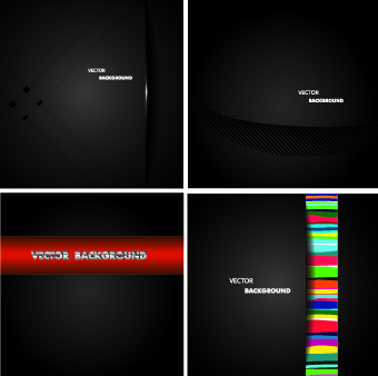 Dark metal backgrounds vector set 02