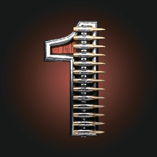 Military with metal number vintage vector 01