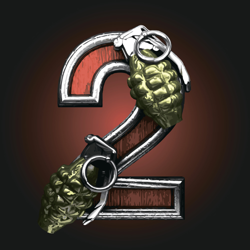 Military with metal number vintage vector 02