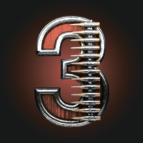 Military with metal number vintage vector 03