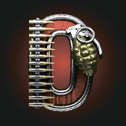 Military with metal number vintage vector 10