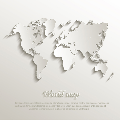 Paper world map creative design vector