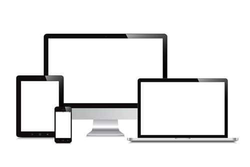 Realistic devices responsive design template vector 03