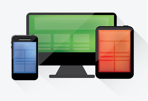 Realistic devices responsive design template vector 08