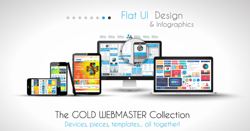 Realistic devices responsive design template vector 09