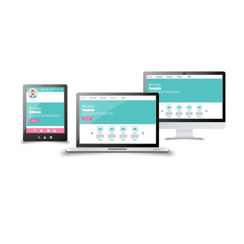 Realistic devices responsive design template vector 11