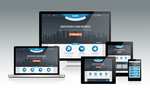 Realistic devices responsive design template vector 12