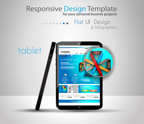 template vector responsive realistic devices 