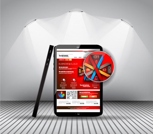 Realistic devices responsive design template vector 15