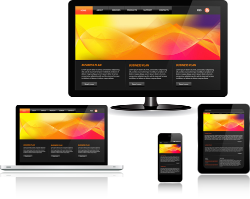 Realistic devices responsive design template vector 17
