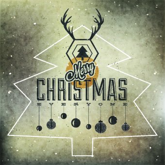 Retro 2014 Christmas and Happy New Year background 01