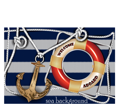 ts and knitting background vector 02 Sea elements and knitting background vector 02