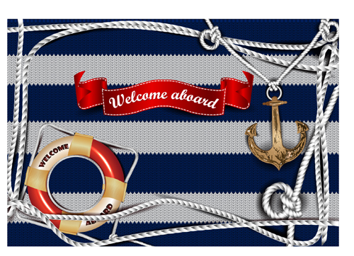 ts and knitting background vector 03 Sea elements and knitting background vector 03