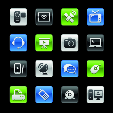 Shiny social icons vector graphics