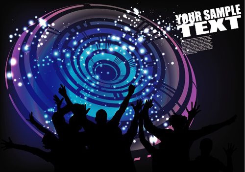 Sports and revelry bright background vector set 01