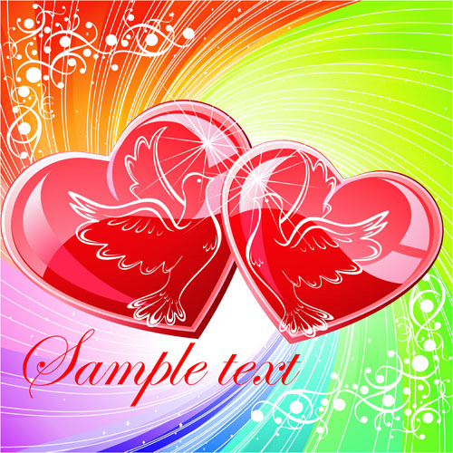 Bright Valentine day card background vector 03