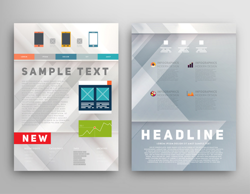 Vector cover brochure headline design 01