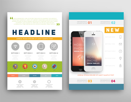Vector cover brochure headline design 02