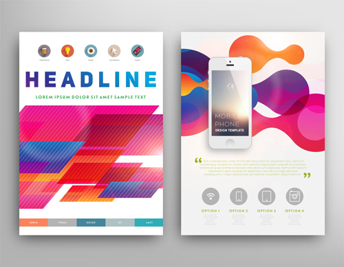 Vector cover brochure headline design 03