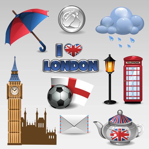 Vector great britain design elements set 01