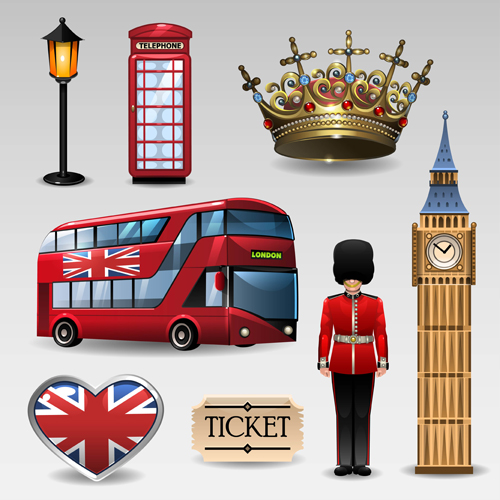 Vector great britain design elements set 02