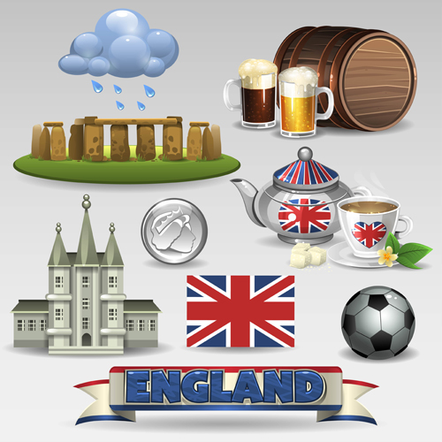 Vector great britain design elements set 03