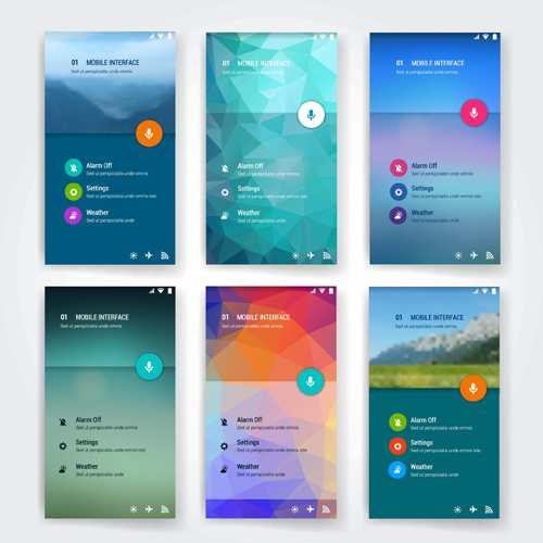 template mobile material interface 