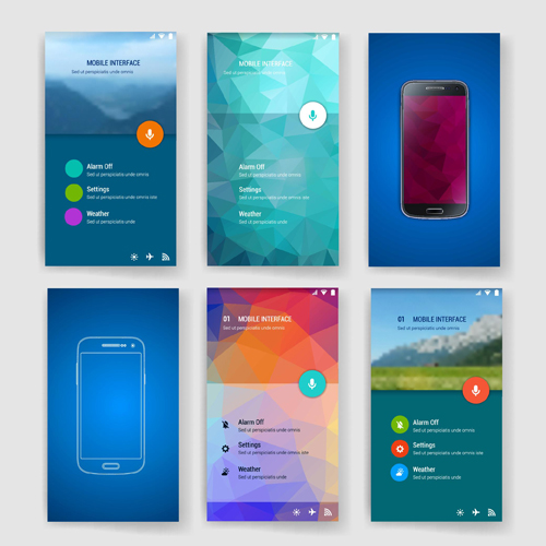 Vector mobile interface template material 10 Vector mobile interface template material 10