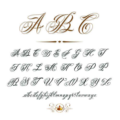 Vector retro calligraphic elements material set 03