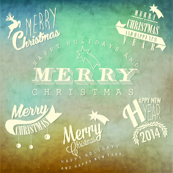 Vintage Merry Christmas logos design vector 01