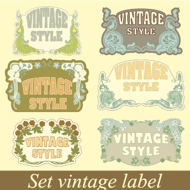 Set of Vintage frameworks elements vector 06