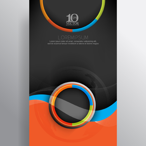 Wavy abstract business vector template 06