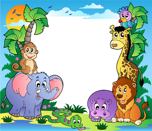 Wild animal cute cartoon vector set 05