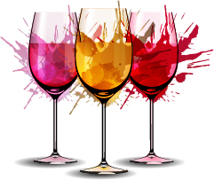 wine watercolor water color vector 