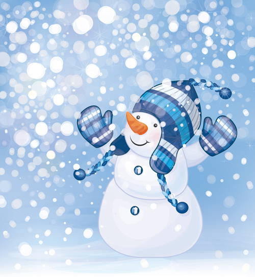 Beautiful winter natural vector backgrounds 03
