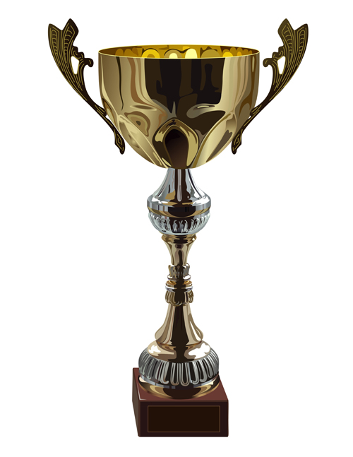 trophy cup and Medals vector set 01