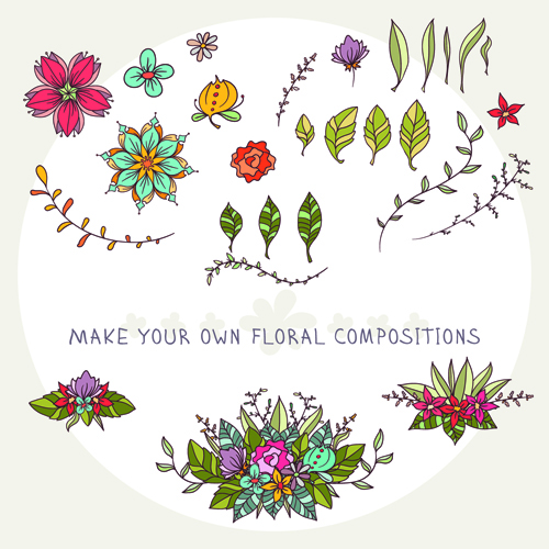 Flower decor illustration vector 01