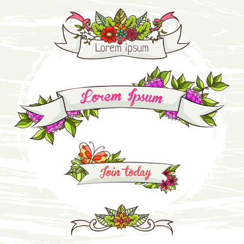 Flower decor illustration vector 02