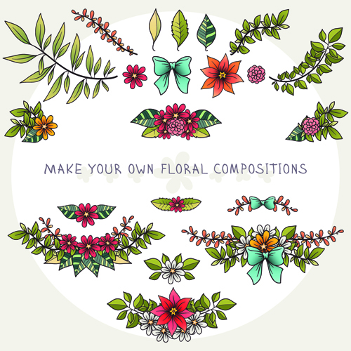 Flower decor illustration vector 04