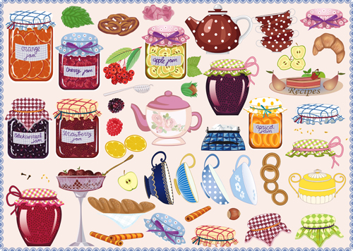 Pantry design elements vector 01