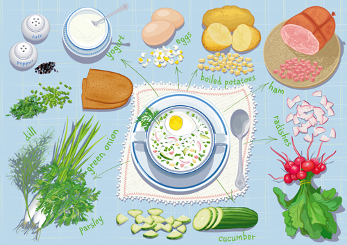 Pantry design elements vector 02