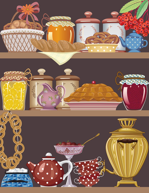 Pantry design elements vector 03