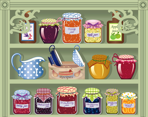 Pantry design elements vector 05