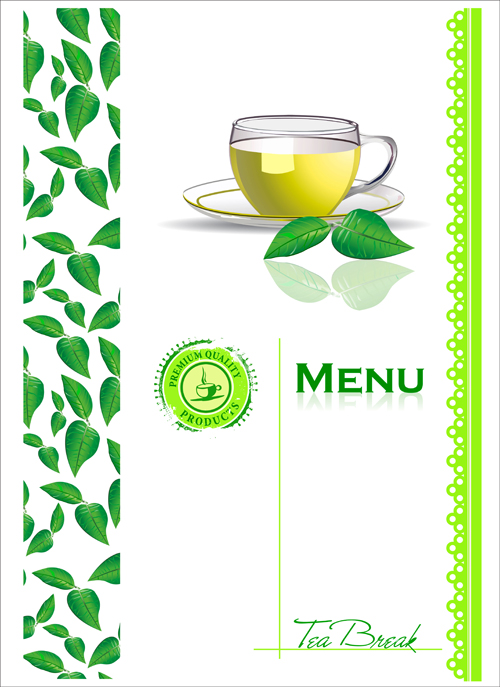 Tea time design elements vector 05
