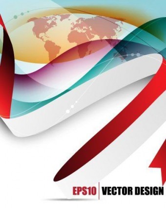 Abstract ribbon with earth design background vector
