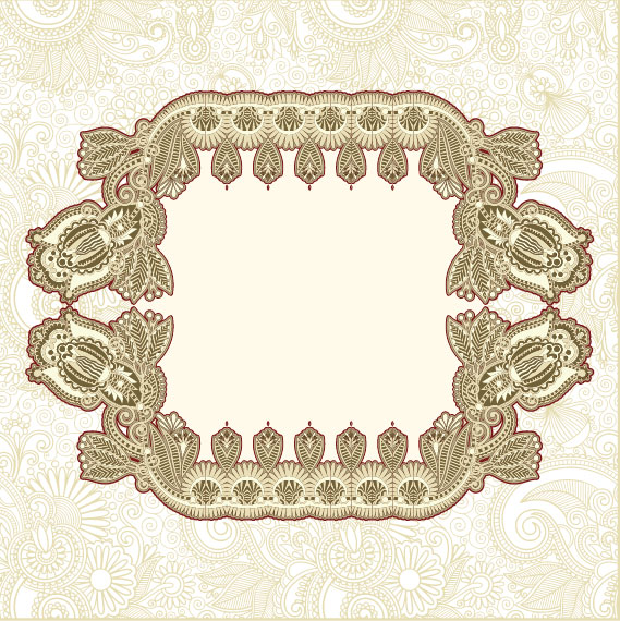 Retro lace Decoration Frames vector 01