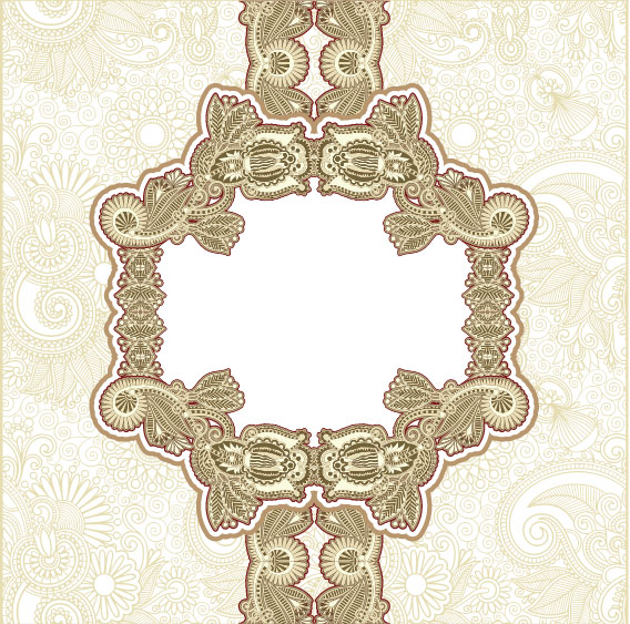 Retro lace Decoration Frames vector 02